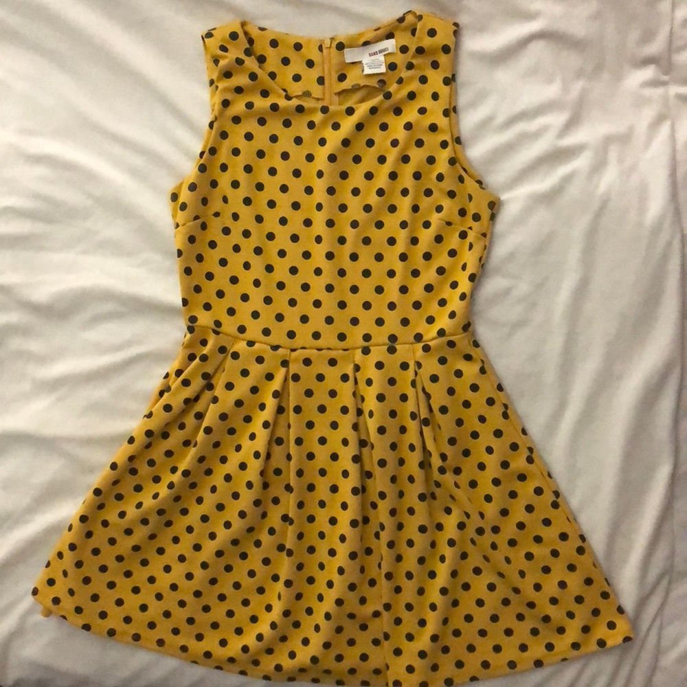Yellow and Black Polka Dot Dress
